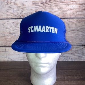 New Vintage Nissin St Maarten Netherlands Electric Blue Hat